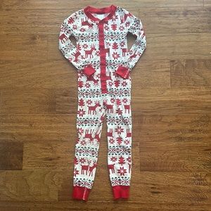 Hanna Andersson reindeer Kids Holiday Christmas Jammies Union Suit sz 5/110 cm